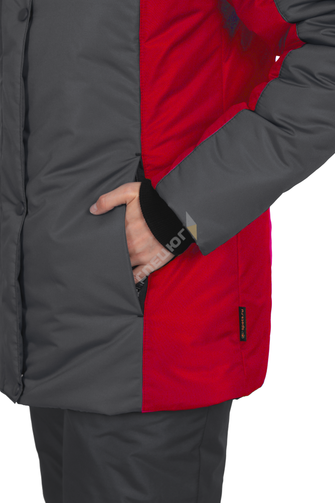 Купить Куртка ВИРАЖ НЕО зимняя жен. (т.серый/красный) (Кур 225) в Москве