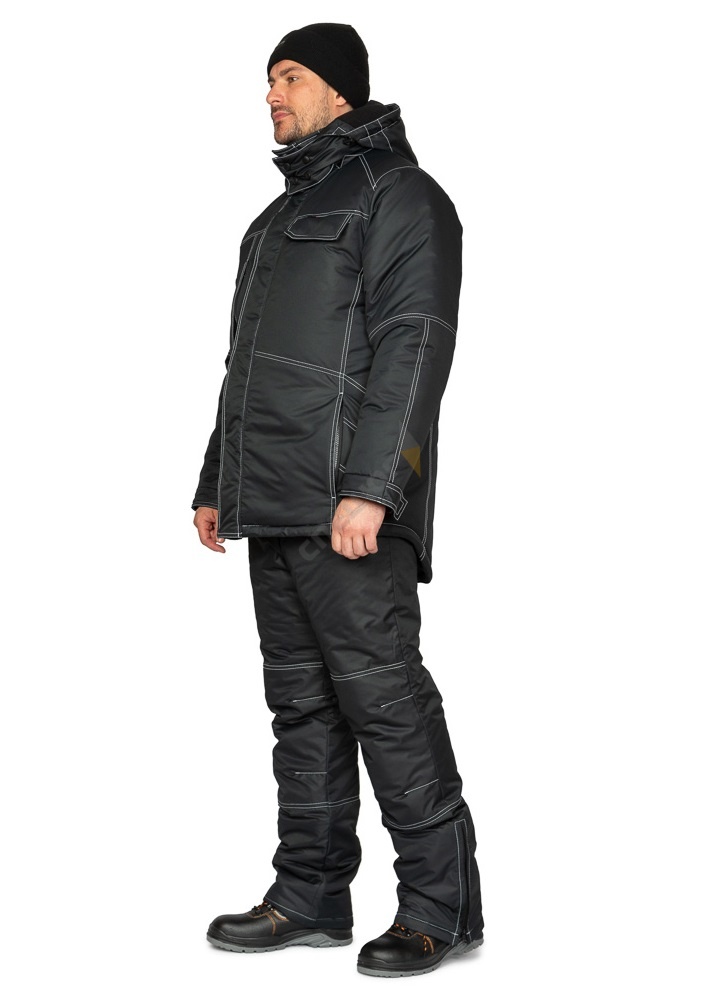Купить Куртка ВИКИНГ ткань МЕМБРАНА мужская утеплённая чёрная в Москве