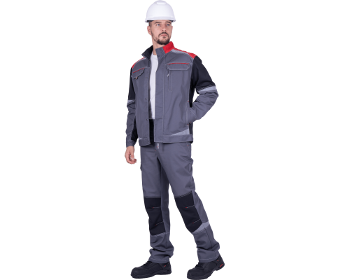 Куртка ТУРБО SAFETY летняя мужская сер/крас/черн (КУР 702)