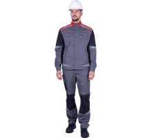 Куртка ТУРБО SAFETY летняя мужская сер/крас/черн (КУР 702)