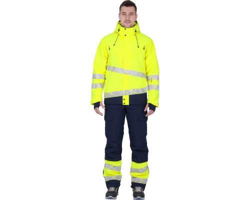 Куртка мужская утепленная ACTIVE флуоресцентный желтый/синий (КУР 021)