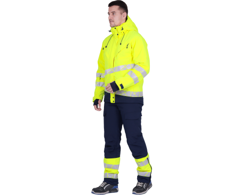 Куртка мужская утепленная ACTIVE флуоресцентный желтый/синий (КУР 021)