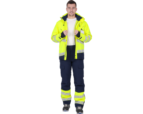 Куртка мужская утепленная ACTIVE флуоресцентный желтый/синий (КУР 021)