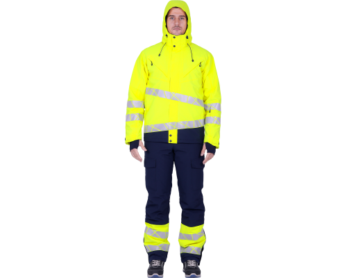 Куртка мужская утепленная ACTIVE флуоресцентный желтый/синий (КУР 021)