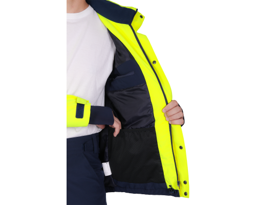 Куртка мужская утепленная ACTIVE флуоресцентный желтый/синий (КУР 021)