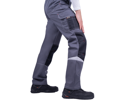 Брюки ТУРБО SAFETY мужские летние сер/крас/чер (БРЮ 401)