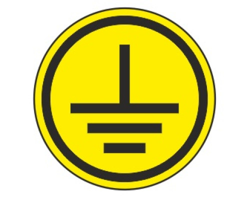 Знак Z08 "Символ заземления" (Самокл. 30 х 30)