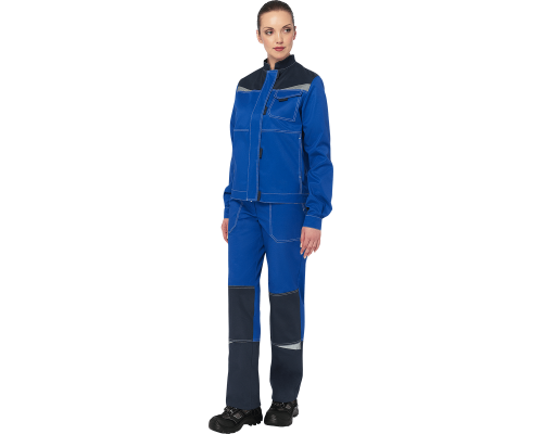 Костюм КМ-10 ЛЮКС (кос 065) женский василек-т.синий (комплект: куртка и брюки) Костюм КМ-10 ЛЮКС (кос 065) женский василек-т.синий (комплект: куртка и брюки)