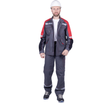 Куртка ХАЙ-ТЕК SAFETY летняя сер/чер/крас (КУР 1600)