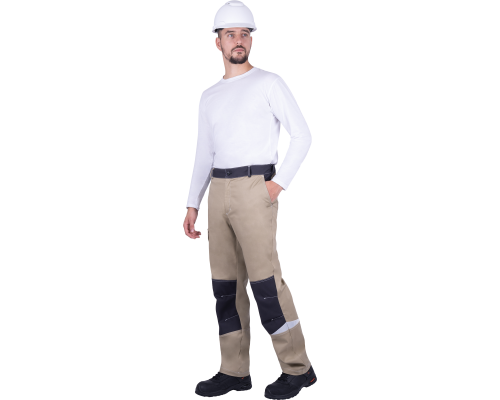 Брюки ТУРБО SAFETY мужские летние беж/т.сер (БРЮ 405)