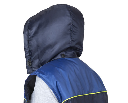 Жилет СУРА утепленный тёмно-синий/василёк/лимонный