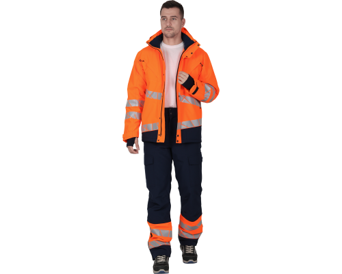 Брюки мужские утепленные ACTIVE синий/флуоресцентный оранжевый (БРЮ 002)