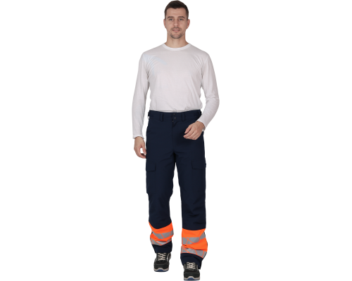Брюки мужские утепленные ACTIVE синий/флуоресцентный оранжевый (БРЮ 002)