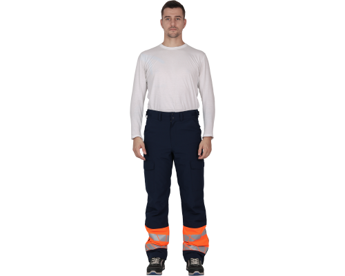 Брюки мужские утепленные ACTIVE синий/флуоресцентный оранжевый (БРЮ 002)