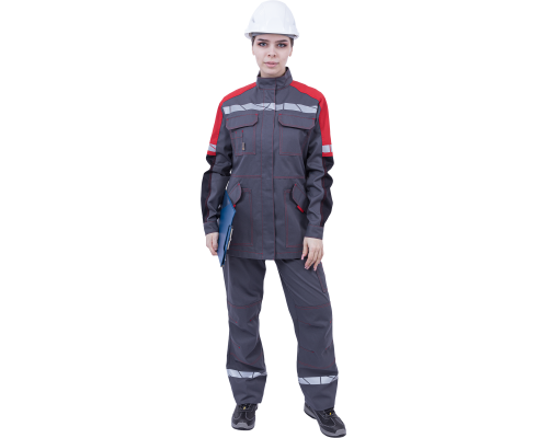 Куртка  женская ХАЙ-ТЕК SAFETY сер/кр/черная (КУР 421)