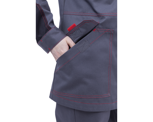 Куртка  женская ХАЙ-ТЕК SAFETY сер/кр/черная (КУР 421)