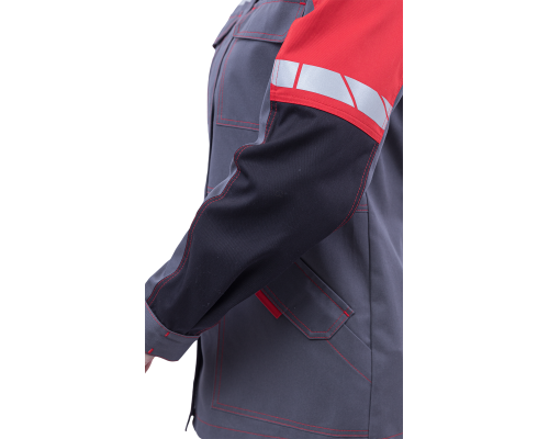 Куртка  женская ХАЙ-ТЕК SAFETY сер/кр/черная (КУР 421)