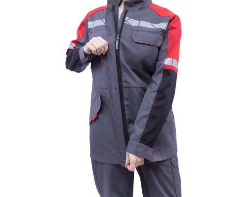 Куртка  женская ХАЙ-ТЕК SAFETY сер/кр/черная (КУР 421)