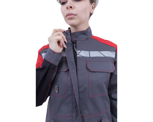 Куртка  женская ХАЙ-ТЕК SAFETY сер/кр/черная (КУР 421)