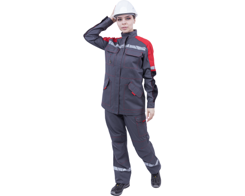 Куртка  женская ХАЙ-ТЕК SAFETY сер/кр/черная (КУР 421)