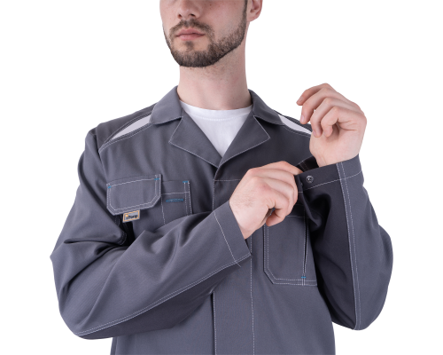 Халат ТУРБО SAFETY летний мужской сер/т.сер (ХАЛ 556)