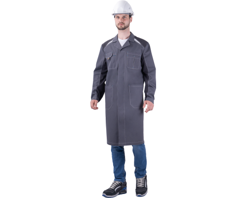 Халат ТУРБО SAFETY летний мужской сер/т.сер (ХАЛ 556)