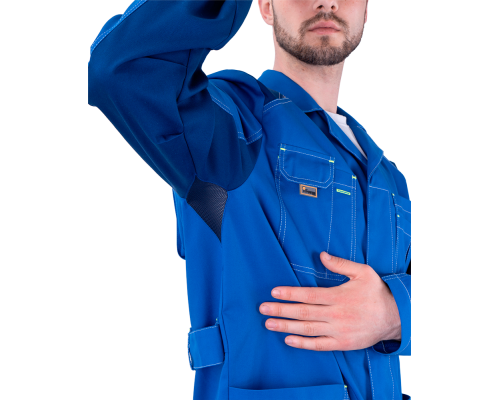 Халат ТУРБО SAFETY летний мужской вас/синий (ХАЛ 555)