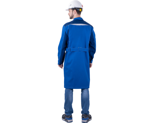Халат ТУРБО SAFETY летний мужской вас/синий (ХАЛ 555)