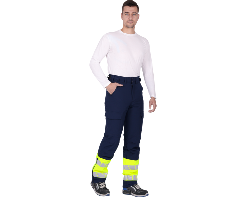 Брюки мужские утепленные ACTIVE синий/флуоресцентный желтый (БРЮ 001)