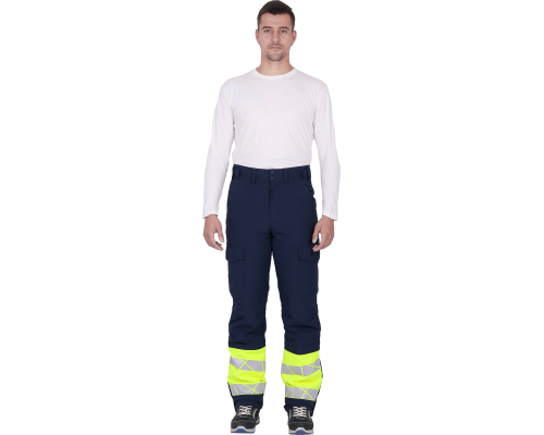 Брюки мужские утепленные ACTIVE синий/флуоресцентный желтый (БРЮ 001)