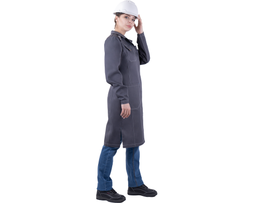 Халат ТУРБО SAFETY летний женский сер/т.сер (ХАЛ 746)