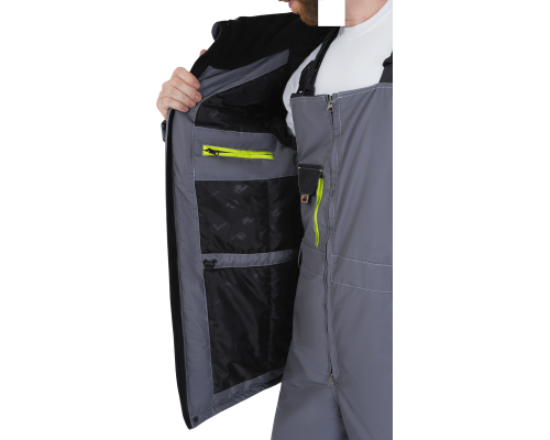 Куртка ЭДВАНС зимняя серый-т.серый-лимон (КУР 662) БОЛЬШИЕ РАЗМЕРЫ