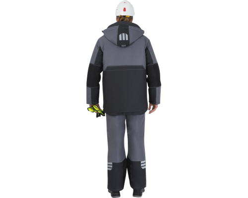 Куртка ЭДВАНС зимняя серый-т.серый-лимон (КУР 662) БОЛЬШИЕ РАЗМЕРЫ