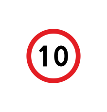 Знак дорожный ОГРАНИЧЕНИЕ МАКСИМАЛЬНОЙ СКОРОСТИ 10 3.24, D-600 мм, ком. пленка Тип-А, металл 0.8 мм