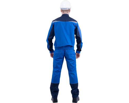 Костюм КМ-10 ЛЮКС (кос 595) василек-т.синий (комплект: куртка и полукомб.)