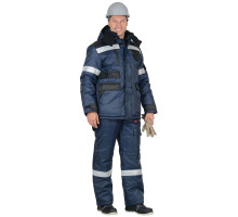 Костюм С-БЕРКУТ утепленный (куртка+п/к) син/чёрн СОП тк. Оксфорд арт.02527