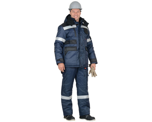 Костюм С-БЕРКУТ утепленный (куртка+п/к) син/чёрн СОП тк. Оксфорд арт.02527