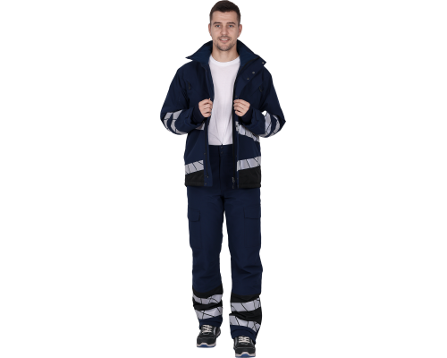 Брюки мужские утепленные ACTIVE сине/черный (БРЮ 202)