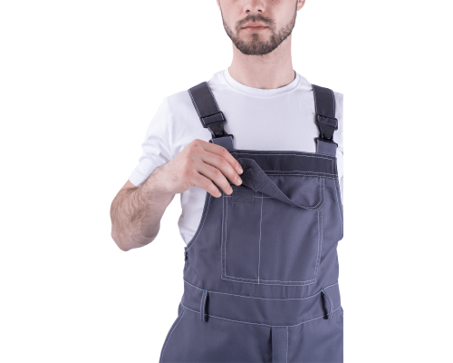 Полукомбинезон ТУРБО SAFETY летний мужской серый/т.сер (КОМ 668)