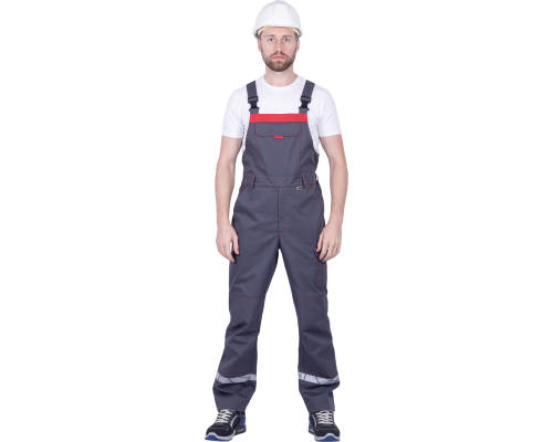 Полукомбинезон ХАЙ-ТЕК SAFETY летнийсер/крас (ПКОМ 1606)