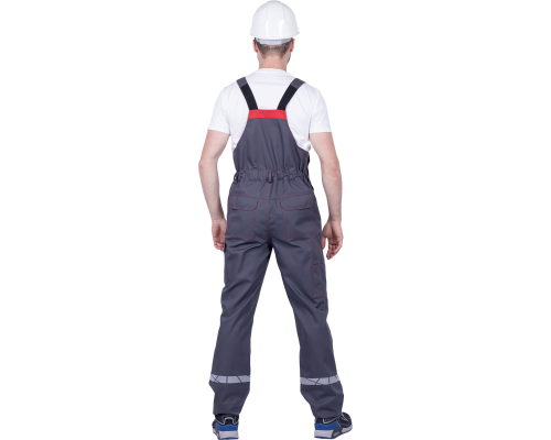 Полукомбинезон ХАЙ-ТЕК SAFETY летнийсер/крас (ПКОМ 1606)