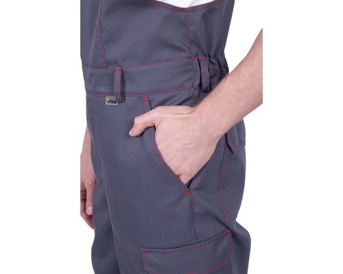 Полукомбинезон ХАЙ-ТЕК SAFETY летнийсер/крас (ПКОМ 1606)