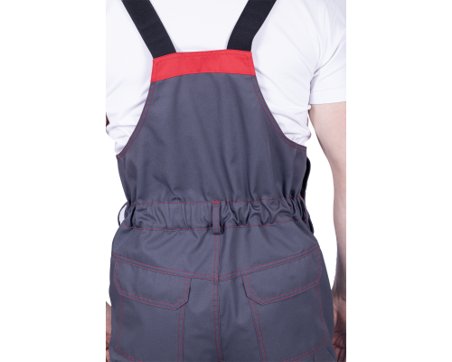 Полукомбинезон ХАЙ-ТЕК SAFETY летнийсер/крас (ПКОМ 1606)