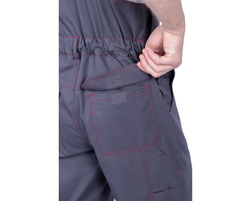 Полукомбинезон ХАЙ-ТЕК SAFETY летнийсер/крас (ПКОМ 1606)