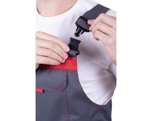 Полукомбинезон ХАЙ-ТЕК SAFETY летнийсер/крас (ПКОМ 1606)