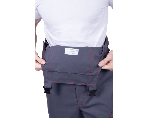 Полукомбинезон ХАЙ-ТЕК SAFETY летнийсер/крас (ПКОМ 1606)