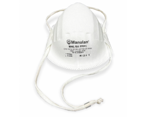 Респиратор (полумаска фильтрующая) MANULAN® MNL101 FFP1 без клапана  выдоха