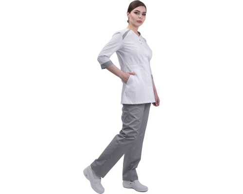 Костюм МИРАЖ белый/св.серый (кос 740)