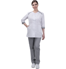 Костюм МИРАЖ белый/св.серый (кос 740)