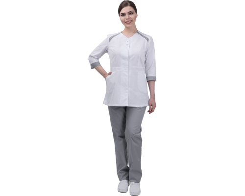 Костюм МИРАЖ белый/св.серый (кос 740)